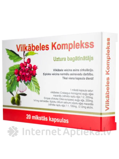 Vilkābeles Komplekss, 20 kapsulas | internetaptieka.lv