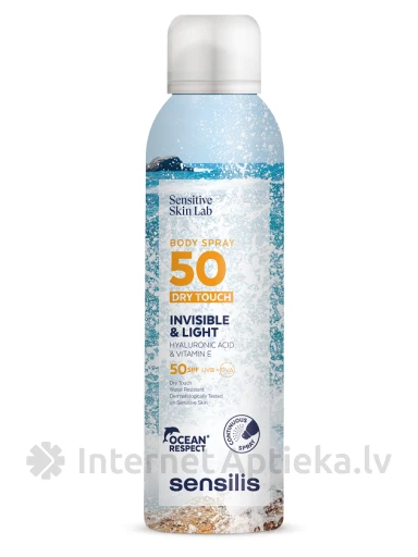 SENSILIS Invisible and Light SPF50+ sprejs saules aizsardzībai, 200 ml | internetaptieka.lv