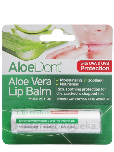 AloeDent Aloe Vera бальзам для губ с алоэ вера, 4 г | internetaptieka.lv