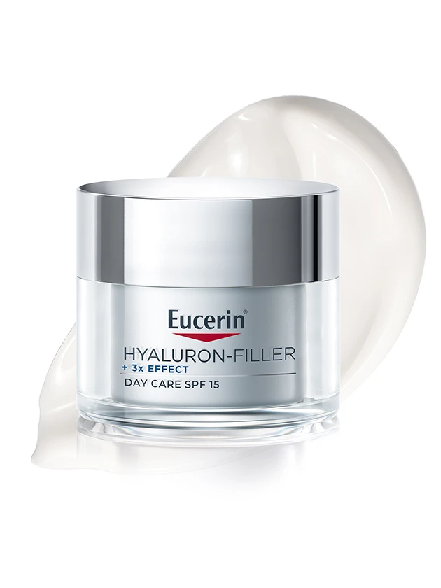 EUCERIN Hyaluron-Filler +3x Effect SPF 15 Sausai Ādai sejas krēms, 50 ml