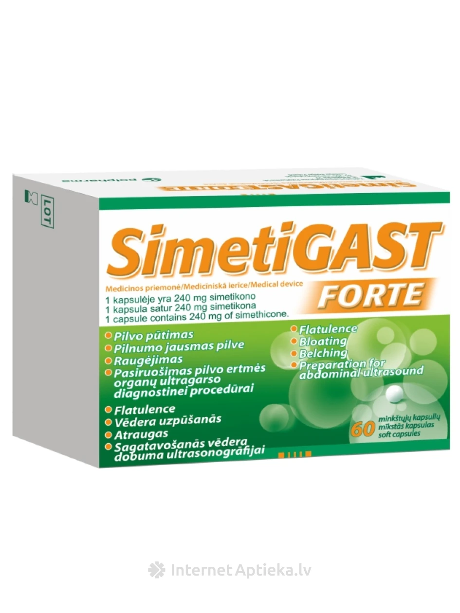 Simetigast Forte, 60 pehmekapslit | internetaptieka.lv