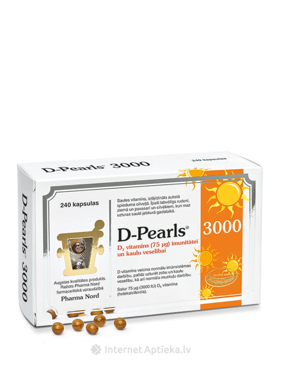 D-Pearls 3000, 240 kapslit | internetaptieka.lv