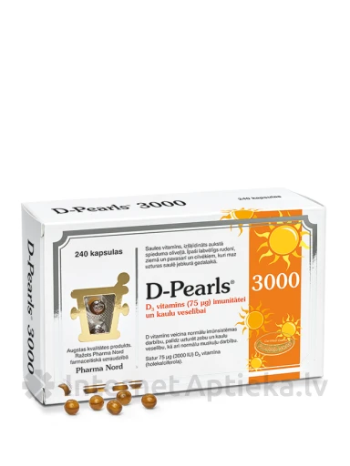 D-Pearls 3000, 240 kapsulas | internetaptieka.lv