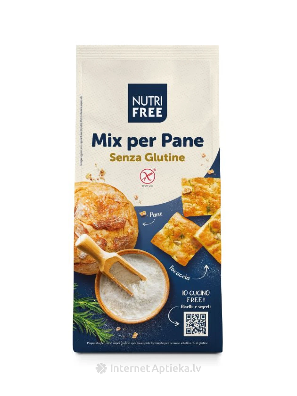 NUTRIFREE MIX PER PANE bezglutēna miltu maisījums maizei, 1000 g | internetaptieka.lv