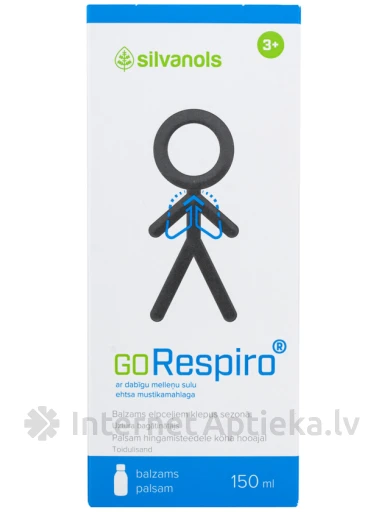 Silvanols GoRespiro palsam mustikamahlaga, 150 ml | internetaptieka.lv