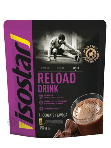 Isostar Pulveris After Sport Reload Chocolate, 450 g | internetaptieka.lv