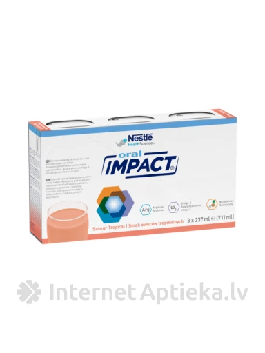 Nestle Impact Oral tropical Pārtika medicīniskiem nolūkiem, 3x237ml (711 ml) | internetaptieka.lv
