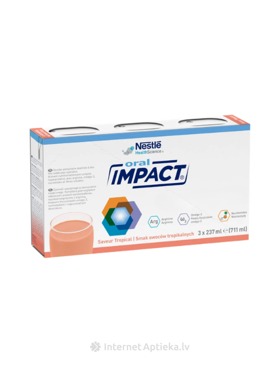 Nestle Impact Oral tropical Pārtika medicīniskiem nolūkiem, 3x237ml (711 ml) | internetaptieka.lv