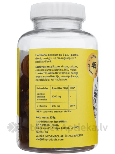 Bišu maizes pastilas + vit.C, 45 gb. | internetaptieka.lv