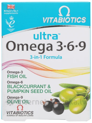 Vitabiotics Ultra Omega 3-6-9, 60 kapslit | internetaptieka.lv