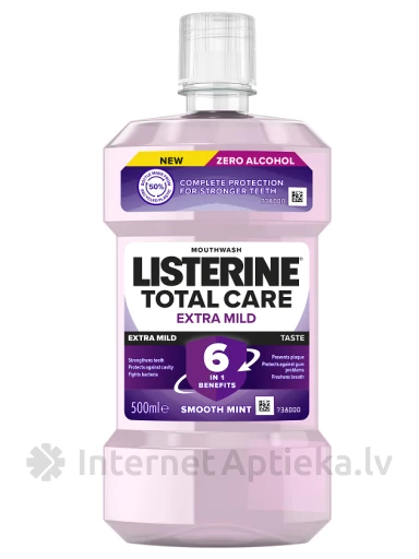 LISTERINE Total Care Extra Mild средство для полоскания рта, 500 мл | internetaptieka.lv