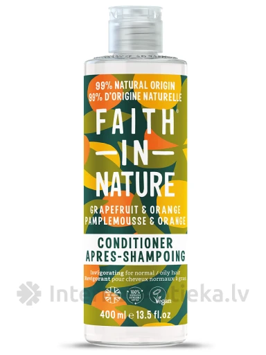 FAITH IN NATURE Grapefruit & Orange кондиционер для волос, 400 мл | internetaptieka.lv