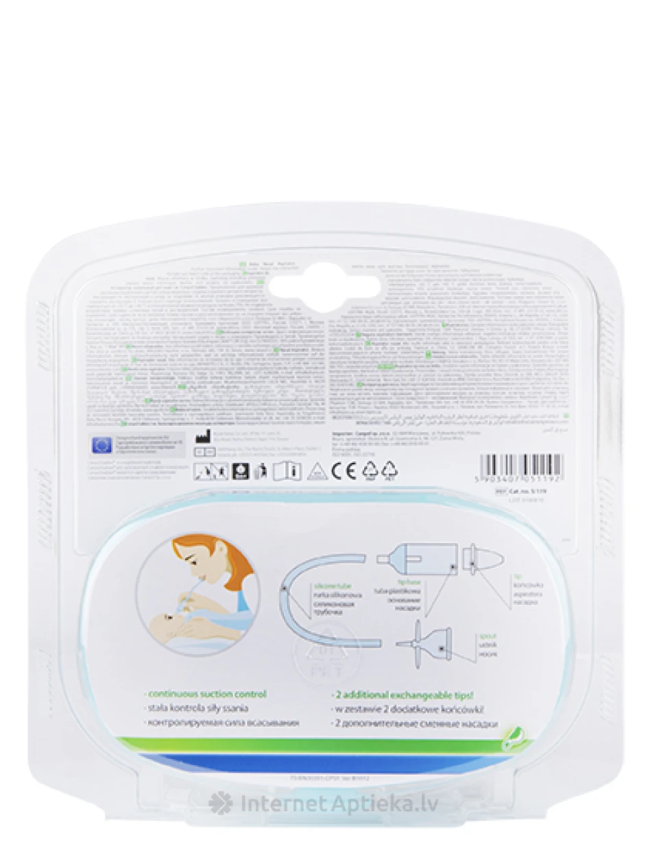 Canpol комплект аспираторов для носа, резиновые насадки, 1 шт. | internetaptieka.lv