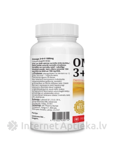 Omega 3+6+9 1000 mg kapslit, 30 tk. | internetaptieka.lv