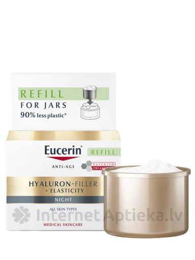 Eucerin Hyaluron-Filler + Elasticity nakts krēms uzpildes iepakojums, 50 ml | internetaptieka.lv