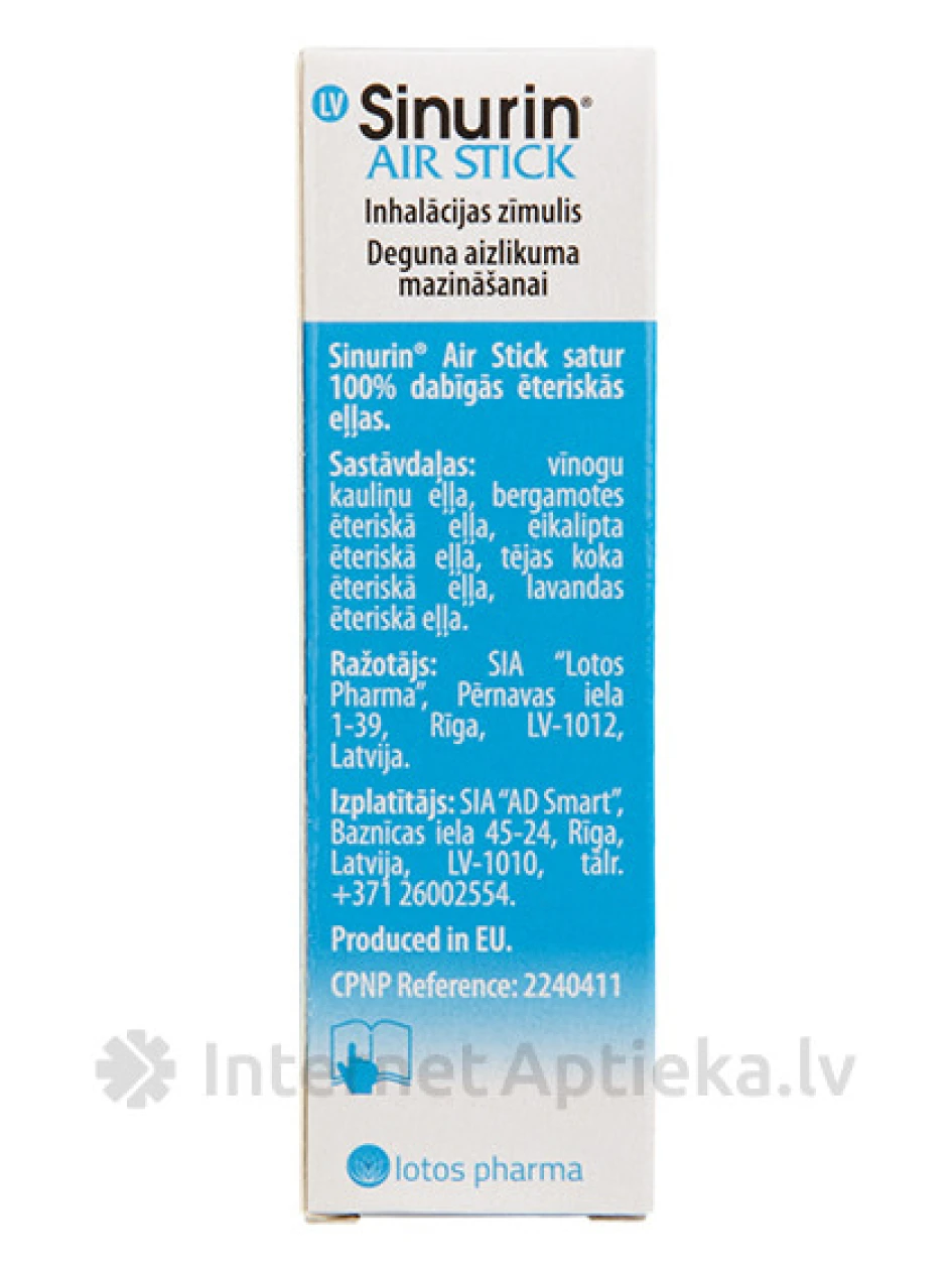 Sinurin air stick ингаляционный карандаш, 1 мл | internetaptieka.lv