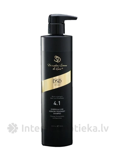 4.1 DSD de Luxe Keratīna šampūns matu augšanas veicināšanai, 500 ml | internetaptieka.lv