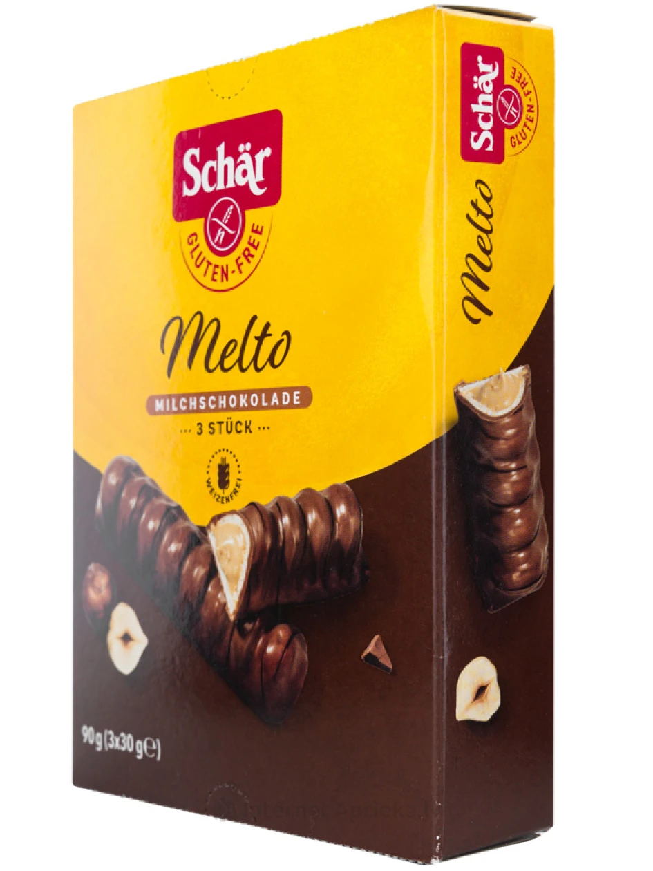 Schär MELTO батончик с ореховым кремом в молочном шоколаде, без глютена, 90 г | internetaptieka.lv