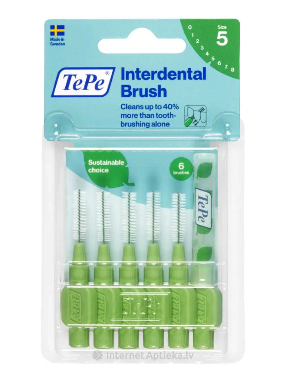 TePe Interdental Brush hambavaheharjad 0,8 mm, roheline, 6 tk | internetaptieka.lv