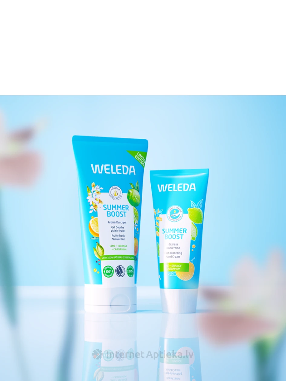 Weleda Summer Boost komplekts: dušas želeja 200 ml + roku krēms 50 ml | internetaptieka.lv