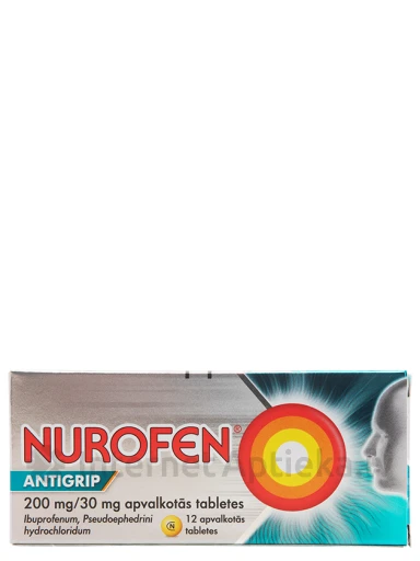 Nurofen Antigrip, 12 таблеток в оболочке | internetaptieka.lv