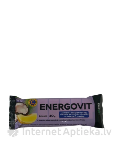 Energovit kookose ja C-vitamiiniga batoon, 40 g | internetaptieka.lv