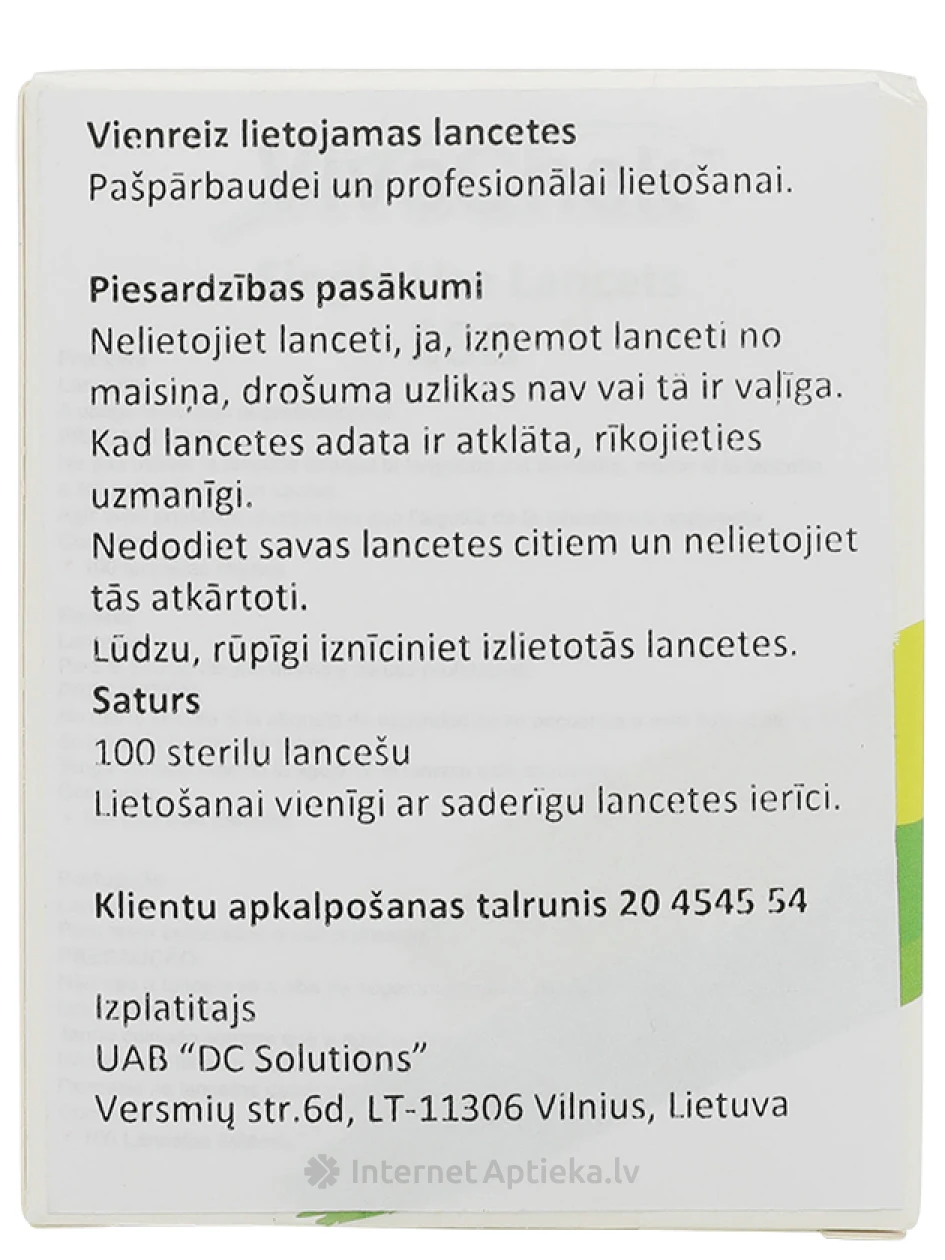 Vivachek Ino ланцеты, 100  гб. | internetaptieka.lv