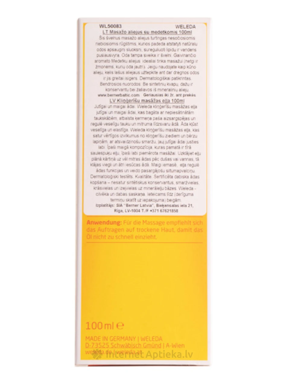 Weleda saialilleõli pumbaga massaažiks, 100 ml | internetaptieka.lv