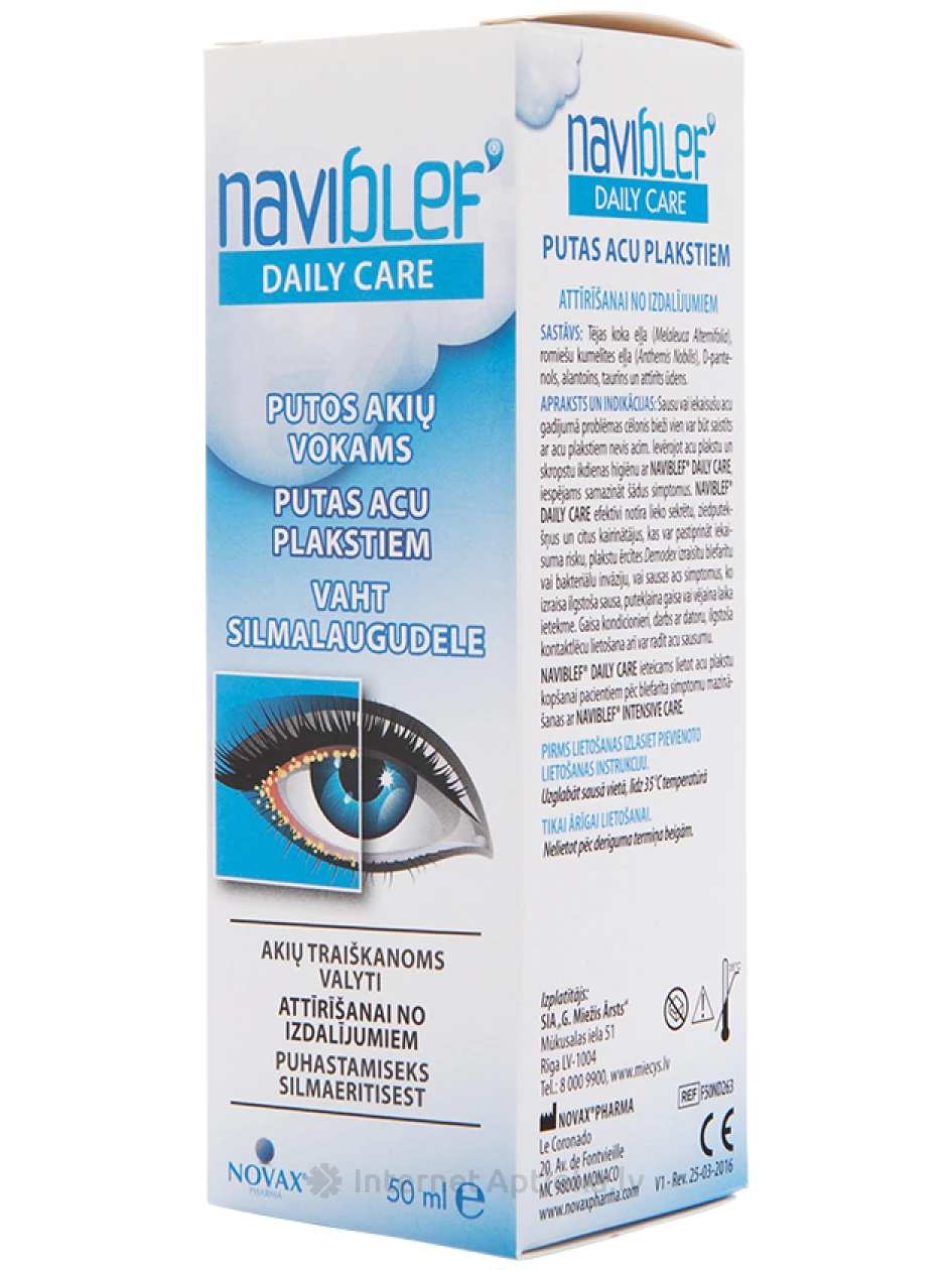 NAVIBLEF DAILY CARE очищающая пенка для век и ресниц, 50 мл | internetaptieka.lv