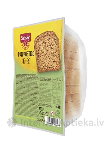 Schär Pan Rustico bezglutēna tumšā graudu maize šķēlēs, 250 g | internetaptieka.lv