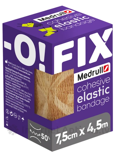 Medrull Fix-O Saite elastīgā 7.5 cm x 4.5 m, pašlīpoša, 1 gb. | internetaptieka.lv