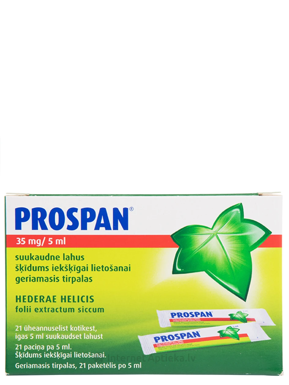 Prospan Раствор 35мг/5мл, 21 пакетик | internetaptieka.lv
