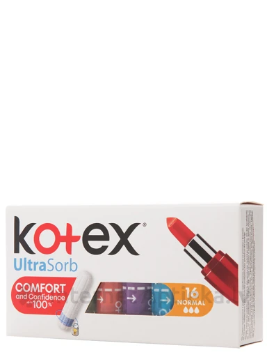Kotex tamponi UltraSorb Normal, 16 gb. | internetaptieka.lv