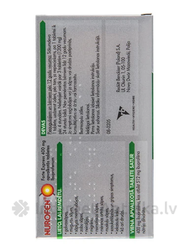 Nurofen forte express 400 мг, 24 таблетки | internetaptieka.lv