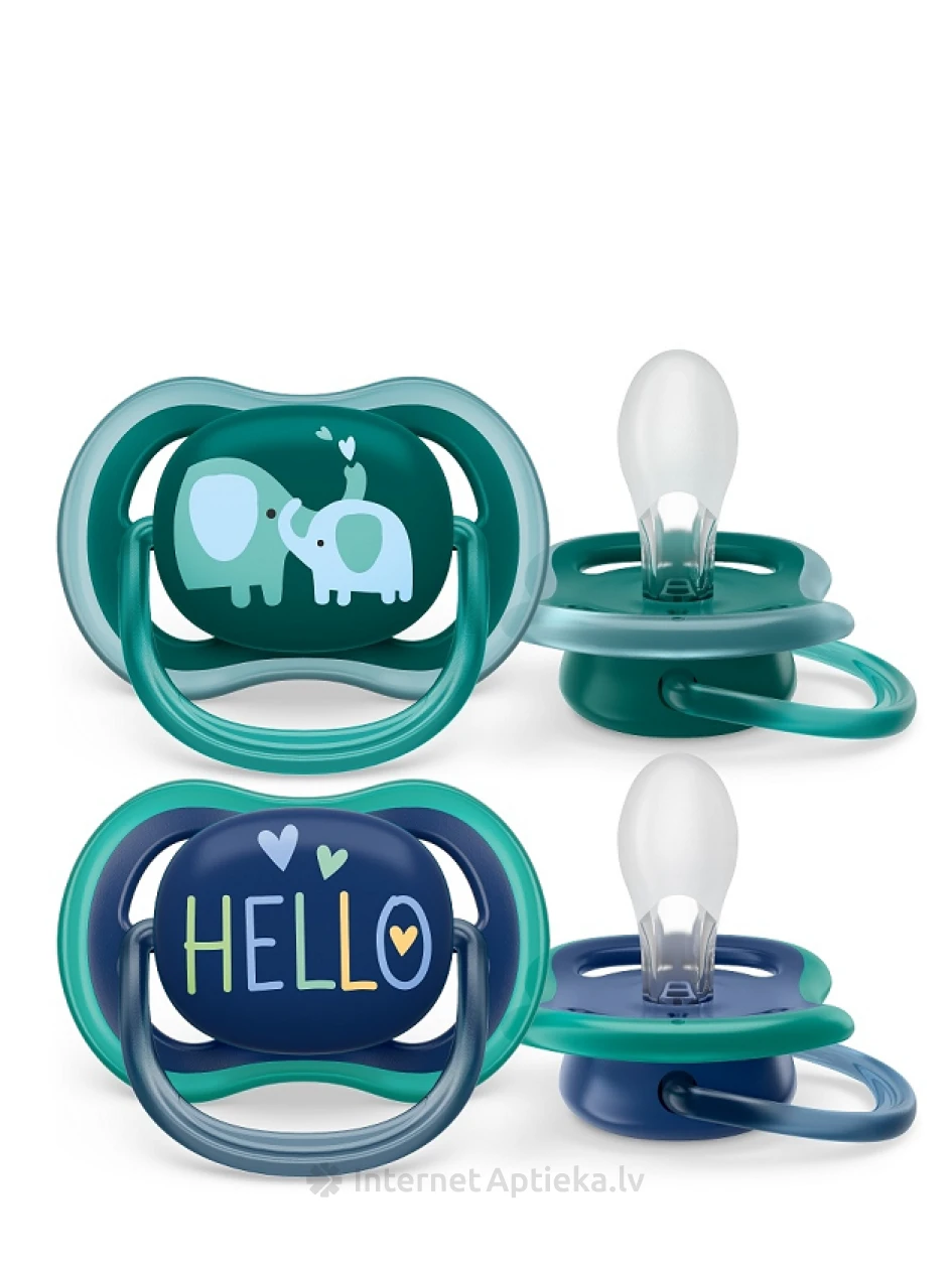 Avent пустышка Ultra Air Deco +18мес. для мальчиков, 2 шт. | internetaptieka.lv