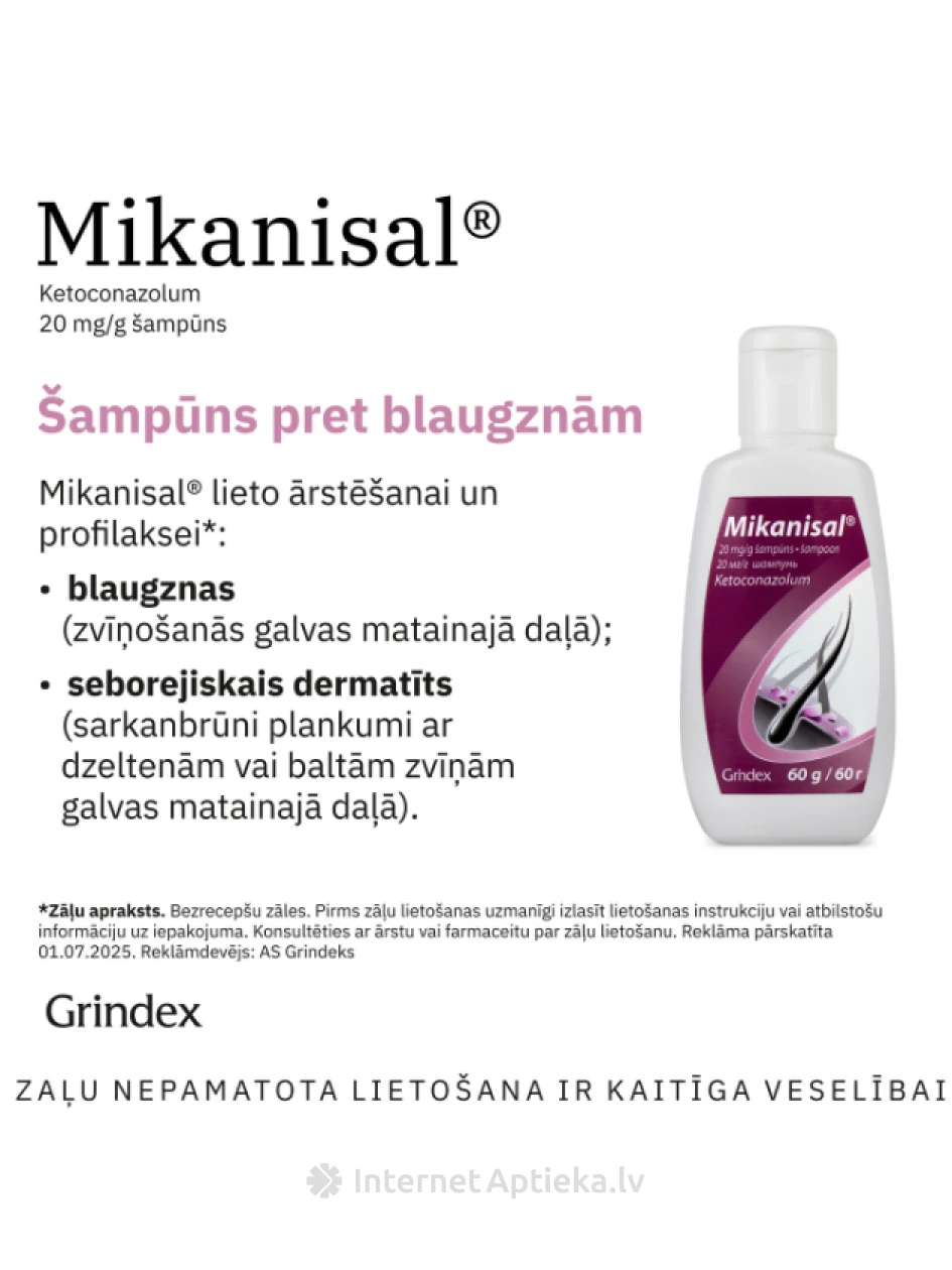 Mikanisal Шампунь 2%, 60 г | internetaptieka.lv