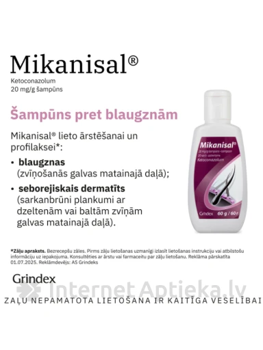 Mikanisal 2% šampūns, 60 g | internetaptieka.lv