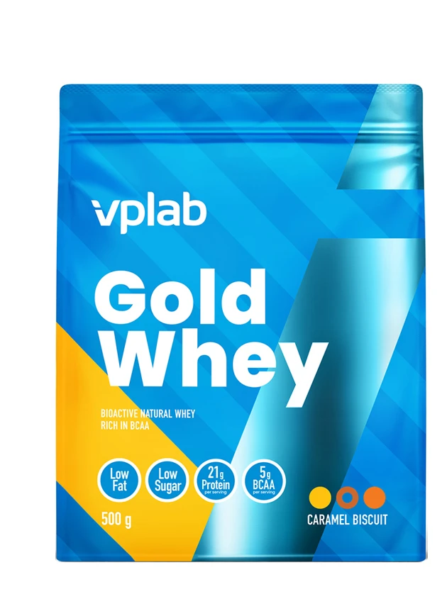VPLab Gold Whey Caramel Biscuit pulveris, 500 g