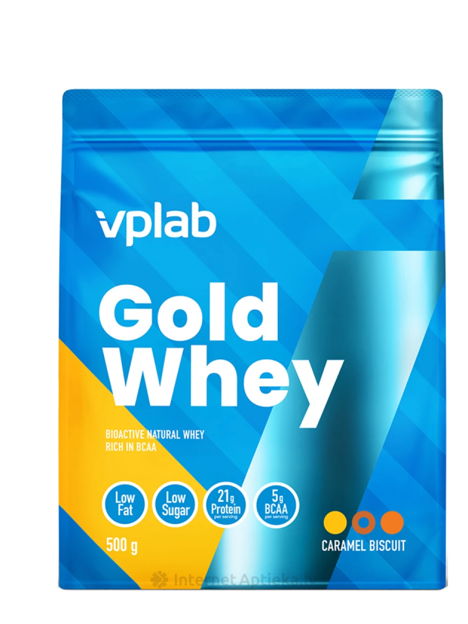Vplab Gold Whey Caramel Biscuit sūkalu olbaltumvielu pulveris, 500 g | internetaptieka.lv