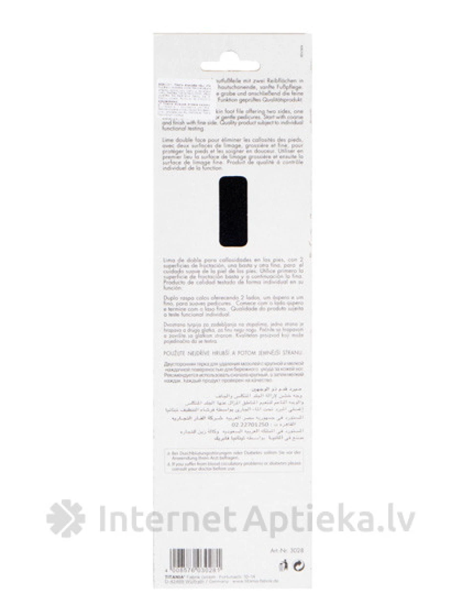 Titania двухсторонняя пилка для ног - в форме ступни, 1 шт. | internetaptieka.lv