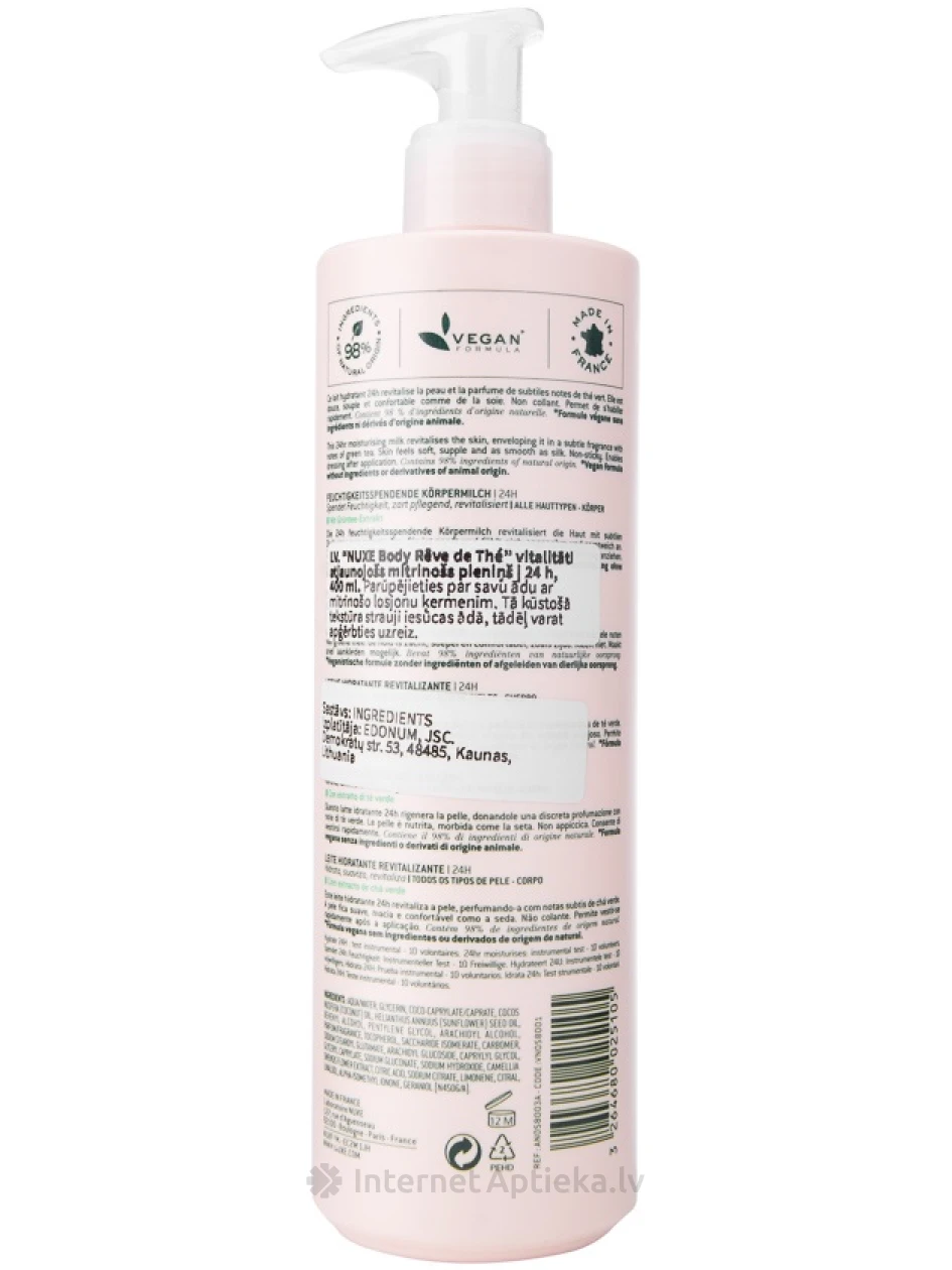 NUXE восстанавливающее увлажняющее молочко 24ч, 400 мл | internetaptieka.lv