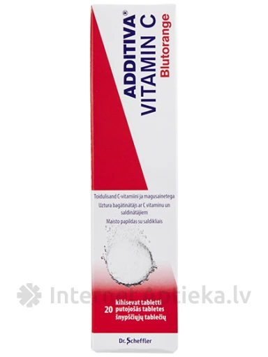 Additiva Витамин C Blutorange, 20 таблеток | internetaptieka.lv