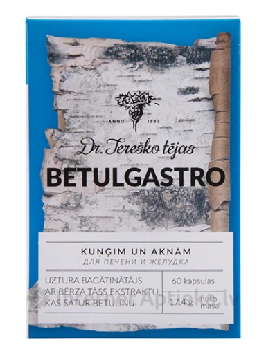 Dr. Tereško tējas Betulgastro для желудка и печени, 60 капсул | internetaptieka.lv