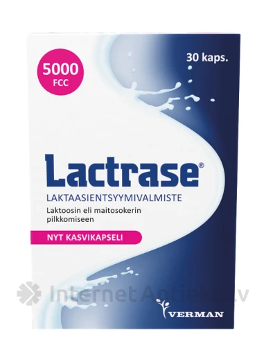 Verman Lactrase энзим, 30 капсул | internetaptieka.lv
