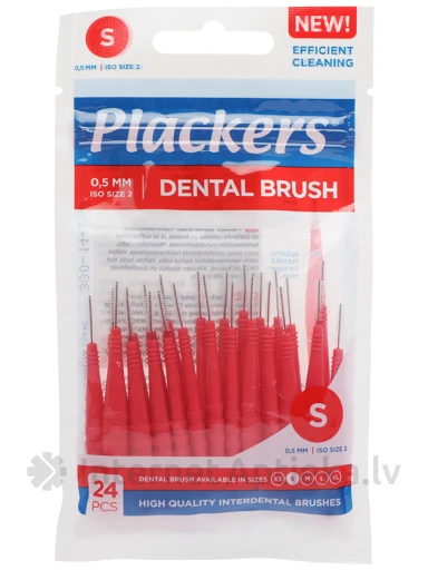 Plackers Dental Brush starpzobu birstītes S - 05mm, 24 gab. | internetaptieka.lv