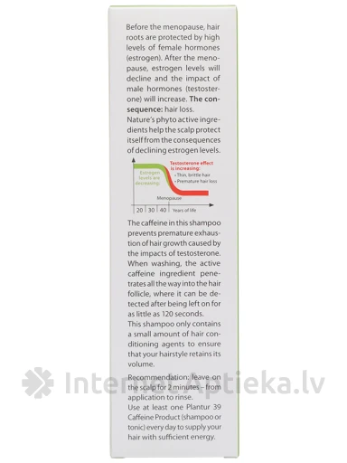 Plantur 39 Phyto-Caffeine šampūns normāliem matiem pret matu izkrišanu, 250 ml | internetaptieka.lv