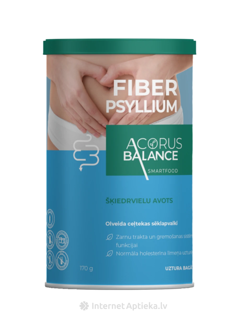 Acorus Balance, Šķiedrvielu komplekss, FIBER PSYLLIUM, 170 g | internetaptieka.lv