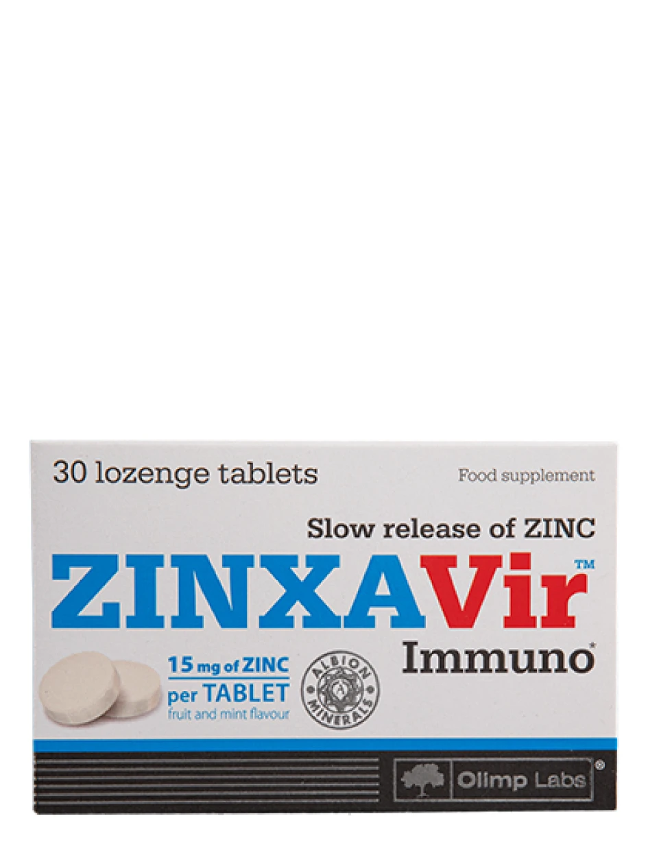 Olimp Labs ZinxaVir Immuno ar piparmētru garšu, 30 sūkājamās tabletes | internetaptieka.lv