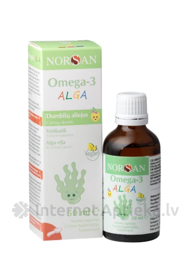 NORSAN Omega-3 ALGA sidrunimaitsega, 50 ml | internetaptieka.lv