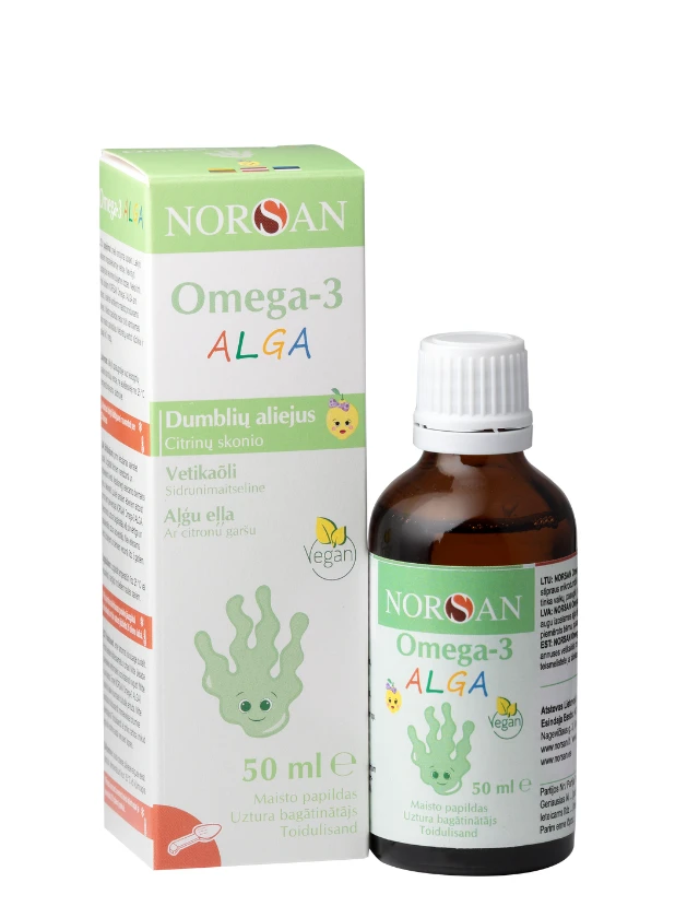 NORSAN Omega-3 ALGA ar citronu garšu, 50 ml